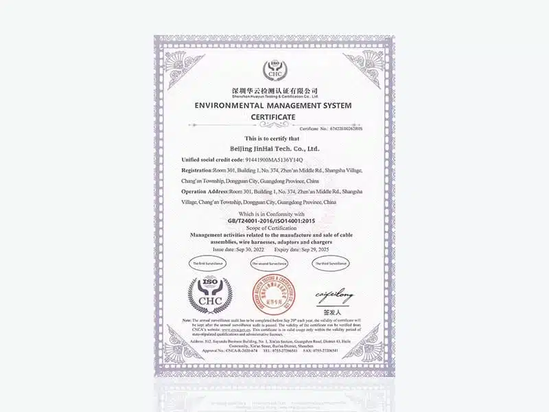 ISO14001 Certifications