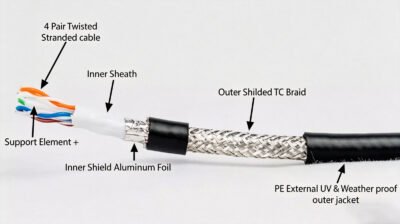WIRES offers two advanced custom shielding solutions for different operating conditions: ● High-Density Braided Shield: Made from extremely fine oxygen-free copper wires interwoven in a crisscross pattern, providing coverage of over 90%. This structure, resembling chain mail, not only offers excellent isolation but also provides exceptional tensile strength. ● Foil + Drain Wire: In multi-channel TRS snake cables, we fully encase each pair of signal wires with double-sided aluminum foil Mylar tape, completely eliminating near-end crosstalk (NEXT) between channels.
