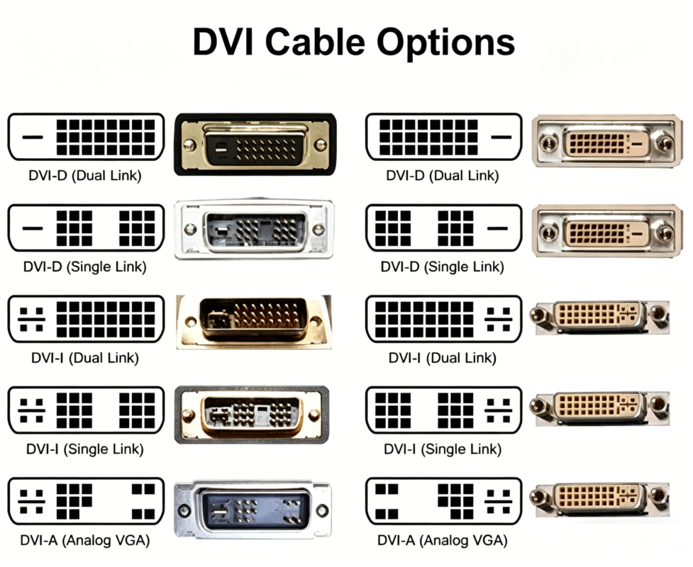 The three common DVI interfaces—DVI-A, DVI-D, and DVI-I—each have their own specific application scenarios.