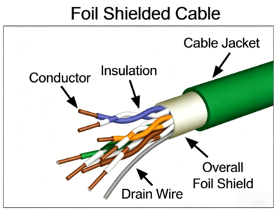 The triple-shielding structure has been reinforced with an additional layer of continuous aluminum foil wrapping