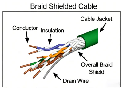 Foil shield around DVI signal pairs