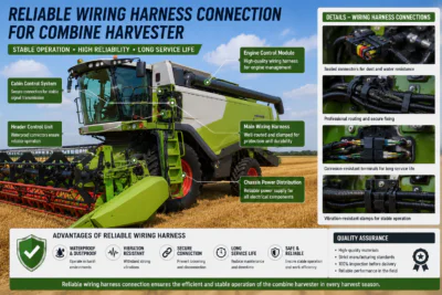 A highly reliable wiring harness system runs through all the key control modules of the combine harvester. Through sealed connections, professional wiring, corrosion-resistant terminals, and vibration-resistant fixing design, it ensures that the equipment can operate stably, efficiently, and continuously in complex farmland environments.