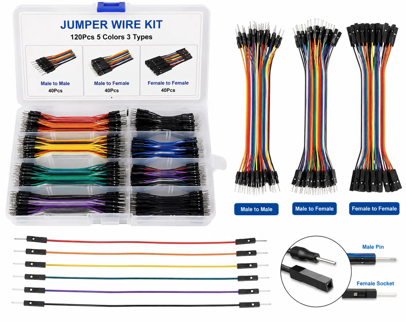 120Pcs Jumper Wire Kit Product Exhibition Image