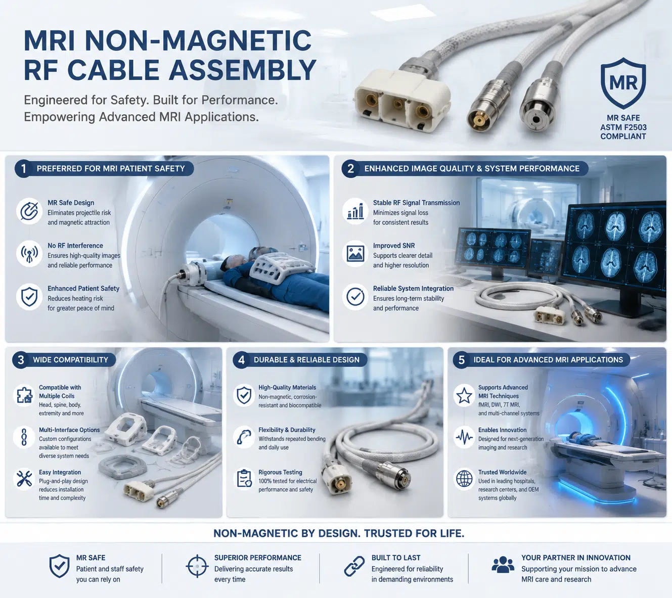MRI RF cable assembly application examples