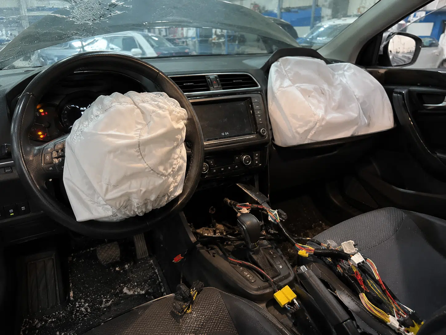 connector failure caused unintended airbag deployment; inspect the electrical system.