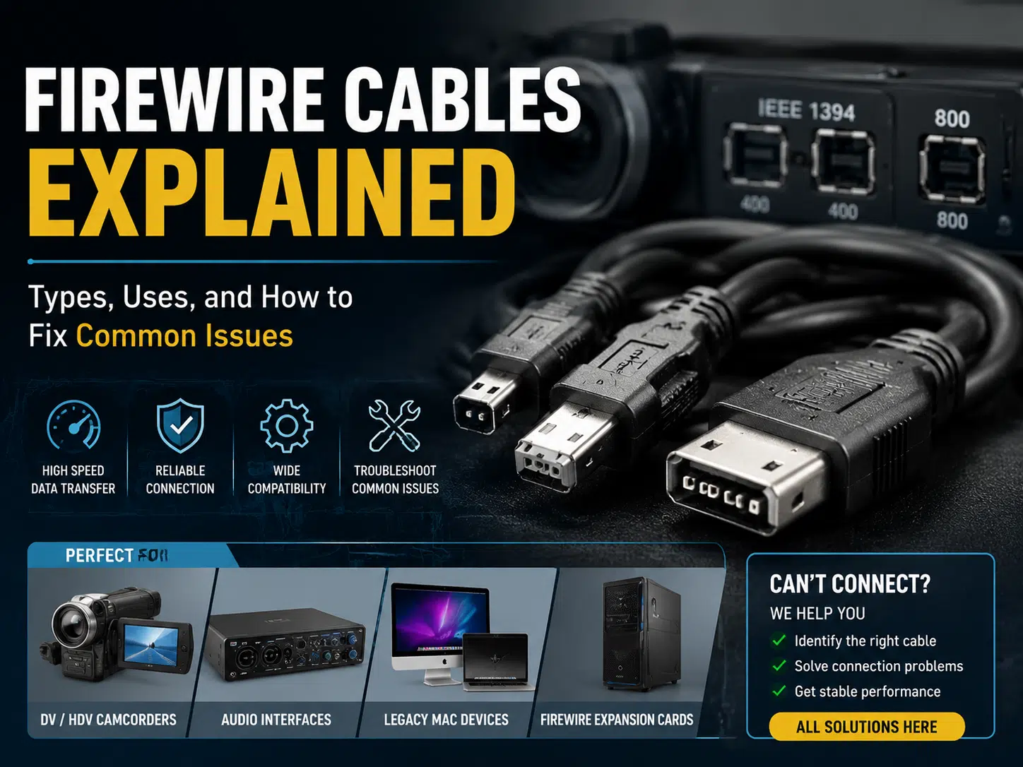 FireWire cable types and connector selection guide