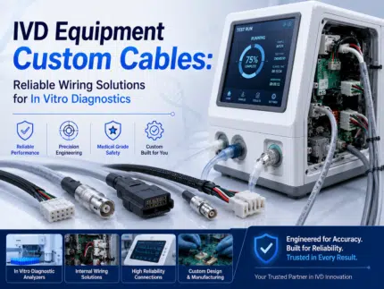 IVD Equipment Custom Cables: Reliable Wiring Solutions for In Vitro Diagnostics Posted by Wiring Harness Experts On June 5, 2026 In IVD equipment, cables function as the device’s neural network: they deliver mainboard control signals to actuators and send collected test data back to processing units. Custom IVD cables are integrated wiring assemblies engineered for rigorous signal and power links matching in vitro diagnostic working criteria.