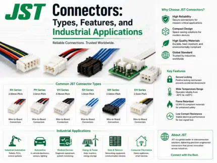 JST connector types and pitch selection guide