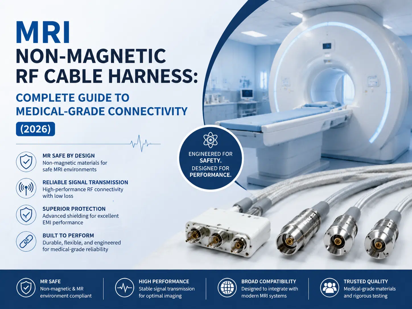 MRI non-magnetic RF cable harness design