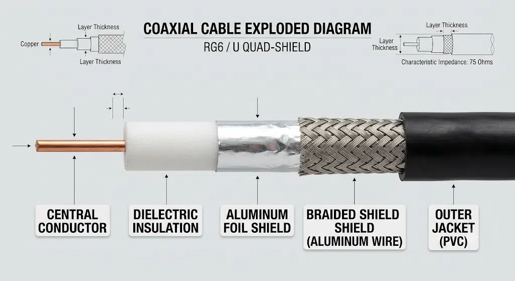 Coaxial cable structure diagram