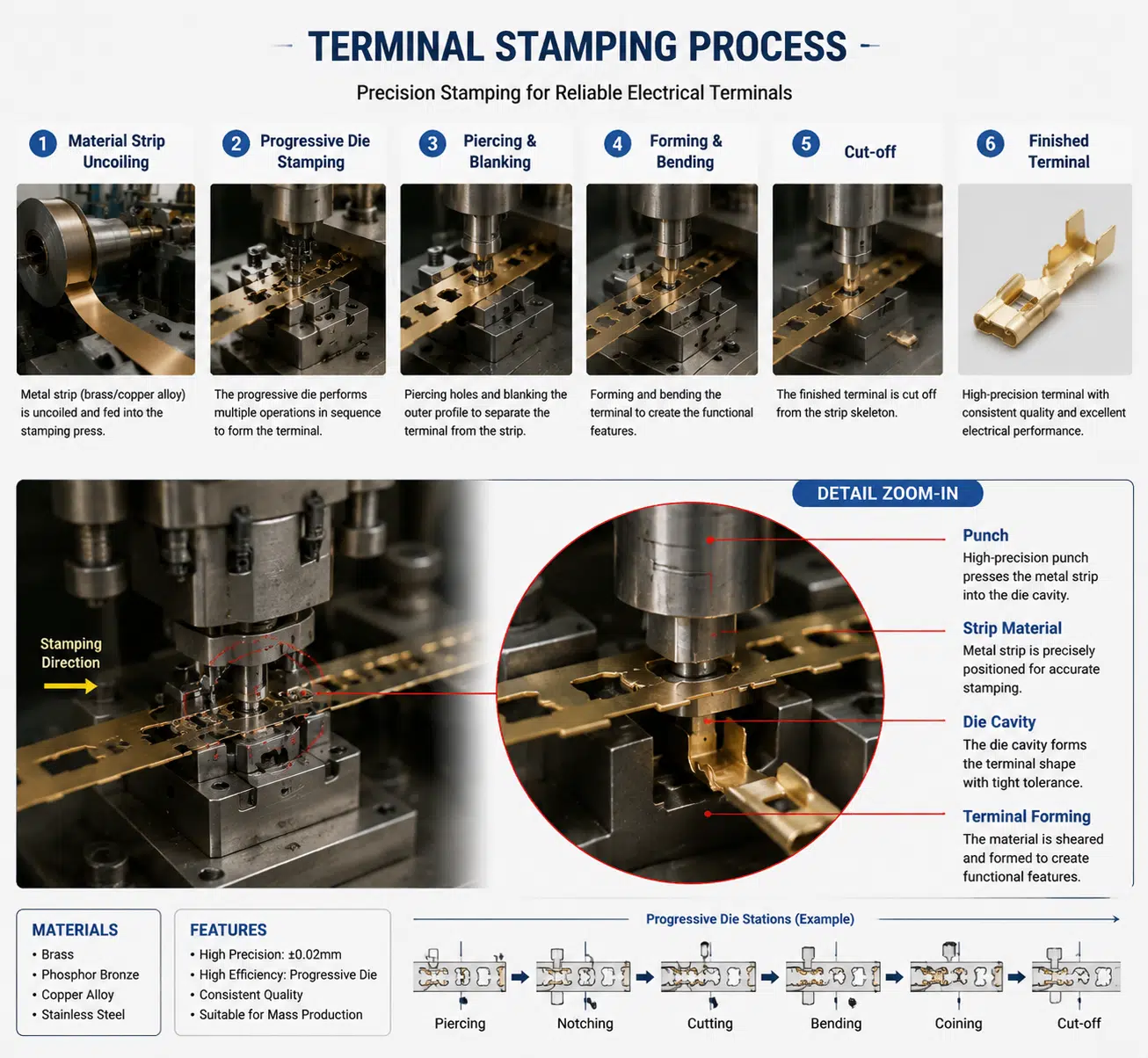 Metal terminal stamping process