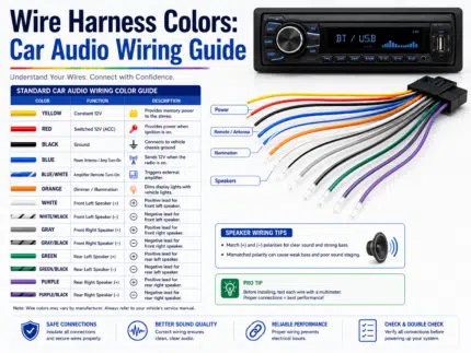 Car audio wire harness color and installation guide